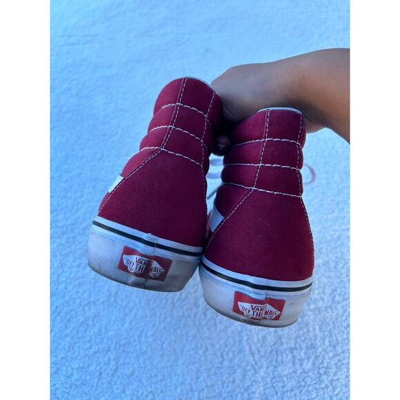 VANS Burgundy Sk8-Hi Shoes Size M:7.5 W:9 - Picture 3 of 6